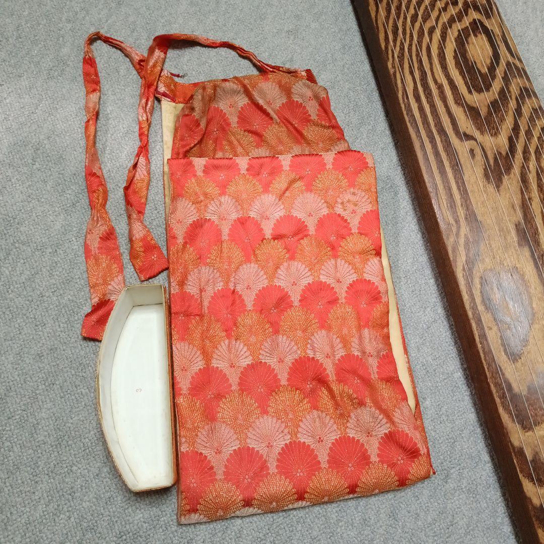 在銘 金蒔絵 すだれ彫 琴 カバー付 全長約183㎝