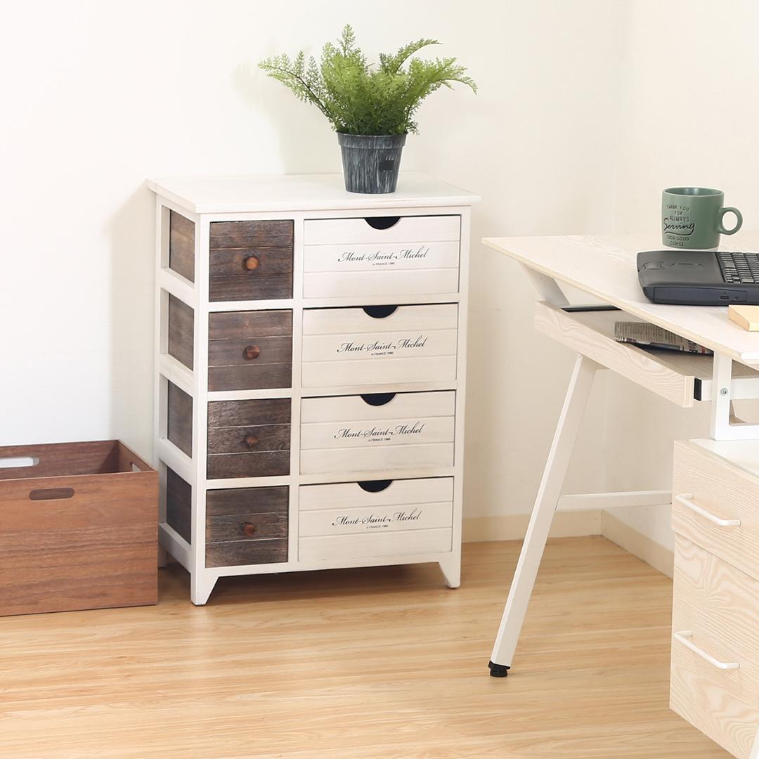 カントリーテイスト マルチチェスト 4段8杯