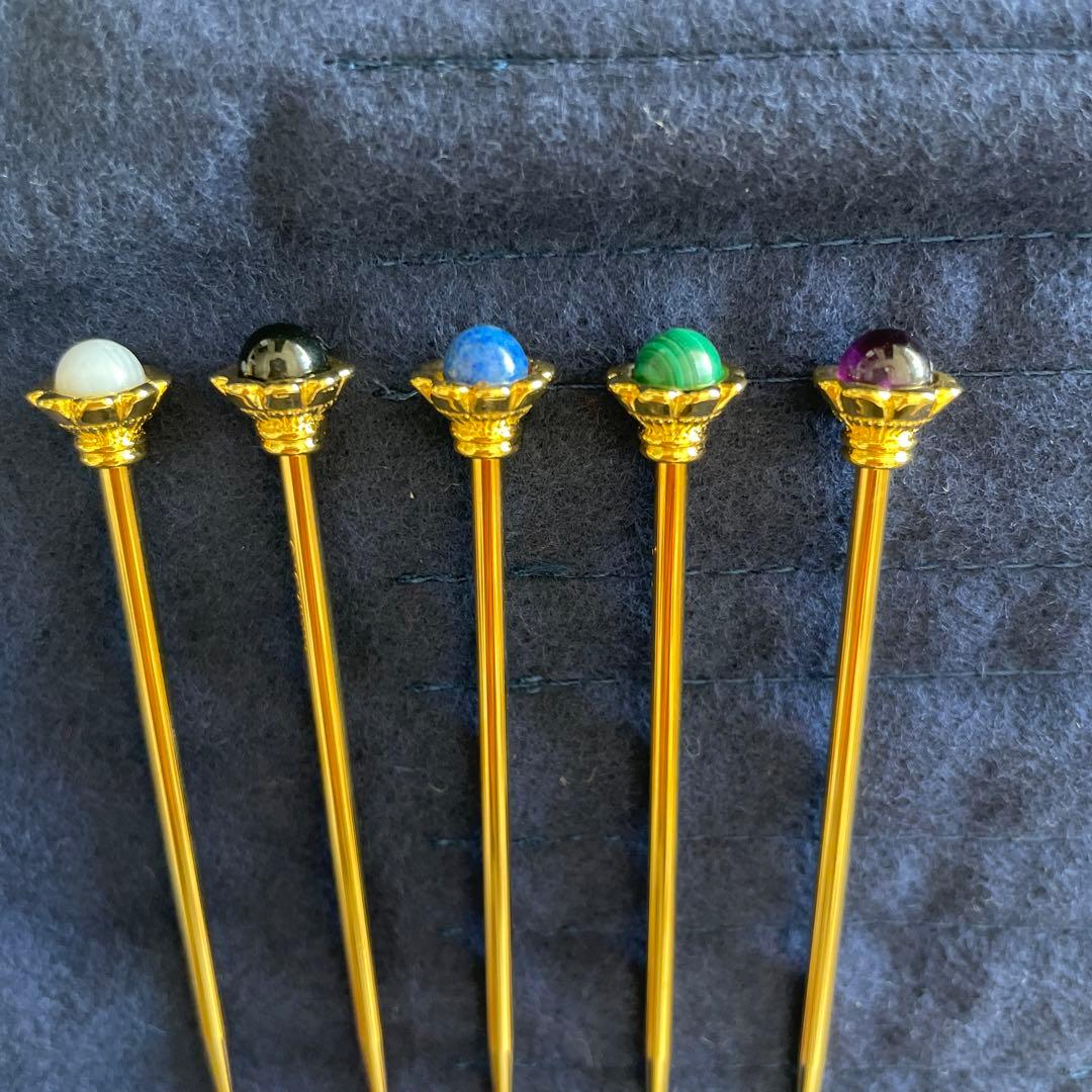 MIKIMOTO カラーストーン付きデザートピック5本セット