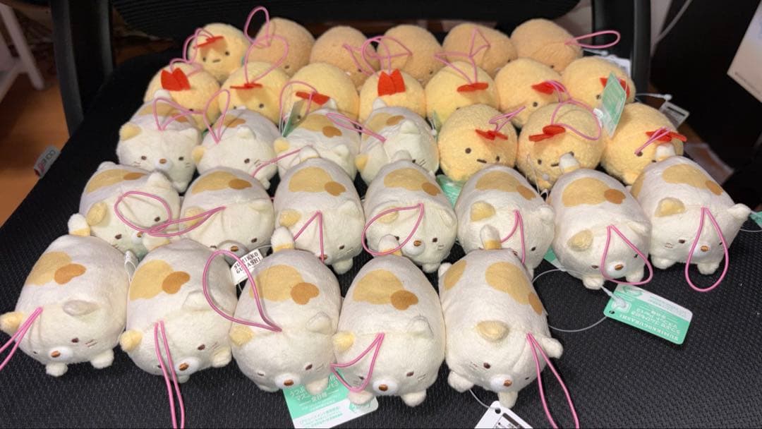 【新品】すみっコぐらし うつぶせゴムひも付きぬいぐるみマスコット 104個セット