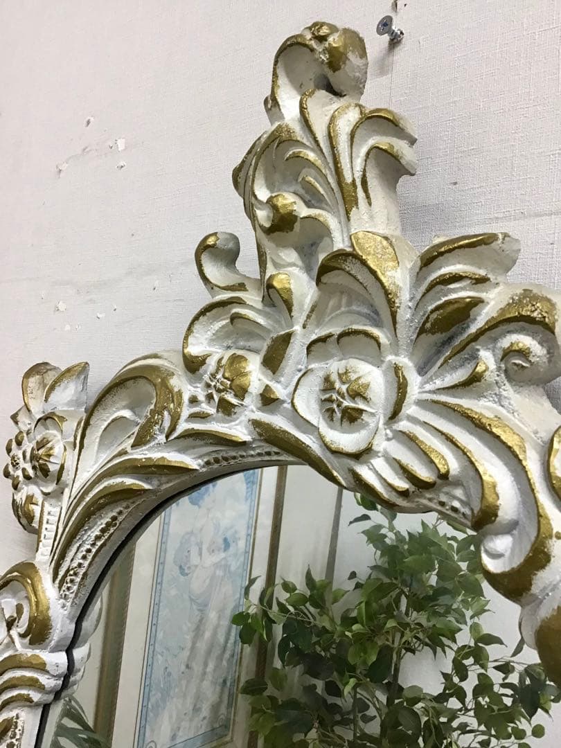 管966☆イタリア製☆アンティーク☆ウォールミラー☆壁掛け鏡