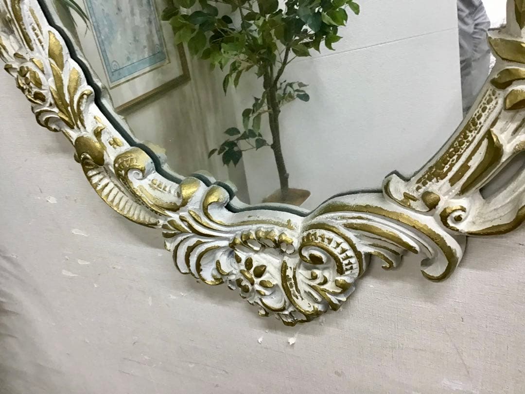 管966☆イタリア製☆アンティーク☆ウォールミラー☆壁掛け鏡