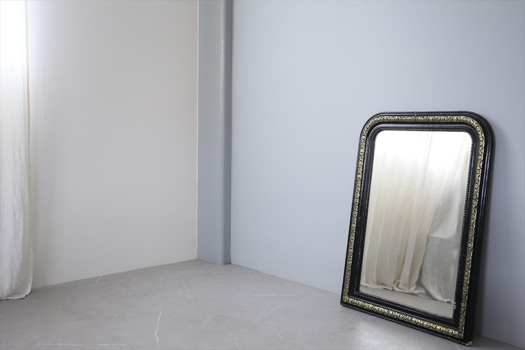 フランスアンティークナポレオン3世様式ミラー/壁掛け鏡ウォールミラー54-199