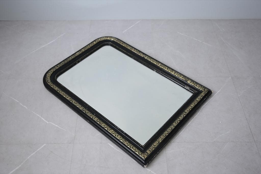 フランスアンティークナポレオン3世様式ミラー/壁掛け鏡ウォールミラー54-199