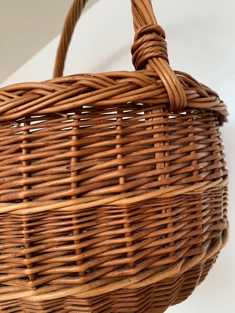 北欧　アンティークバスケット　編みカゴ　ヴィンテージ　cinq
