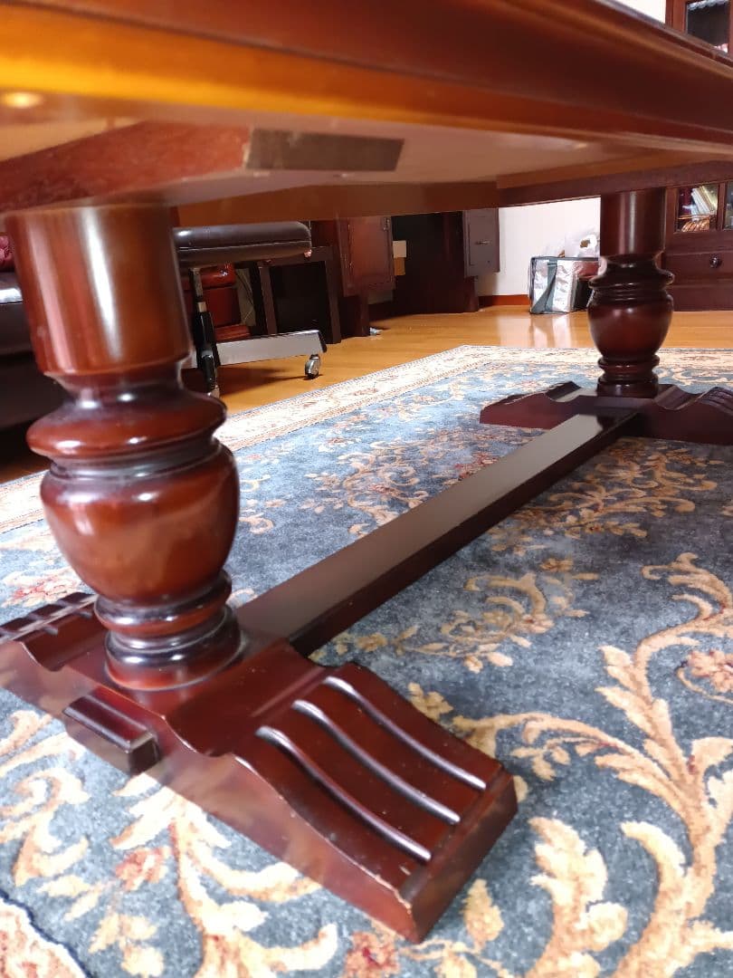 昭和レトロセンターテーブル 大理石柄木製