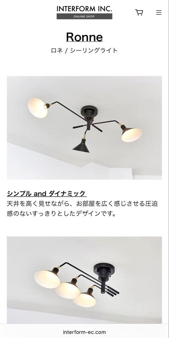 Ronne シーリングライト マットブラックゴールド