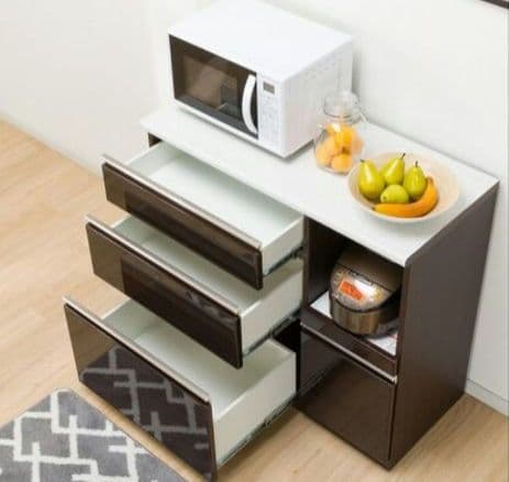 【専用】ニトリ キッチンカウンター ダークブラウン キッチン収納 引き出し付き