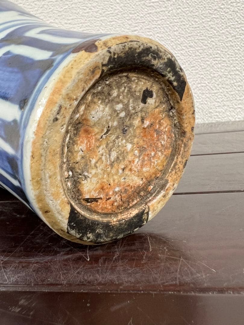 中国古美術 清時代染付人物梅瓶 /西X-004