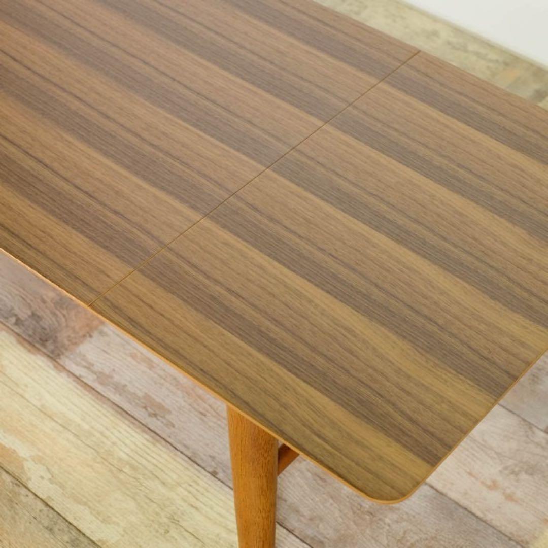 B 新品 ウォールナット 伸長式 ローテーブル S 折り畳み 伸縮 座卓 机