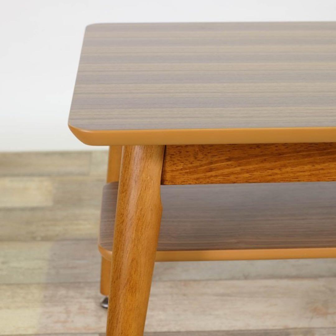 B 新品 ウォールナット 伸長式 ローテーブル S 折り畳み 伸縮 座卓 机