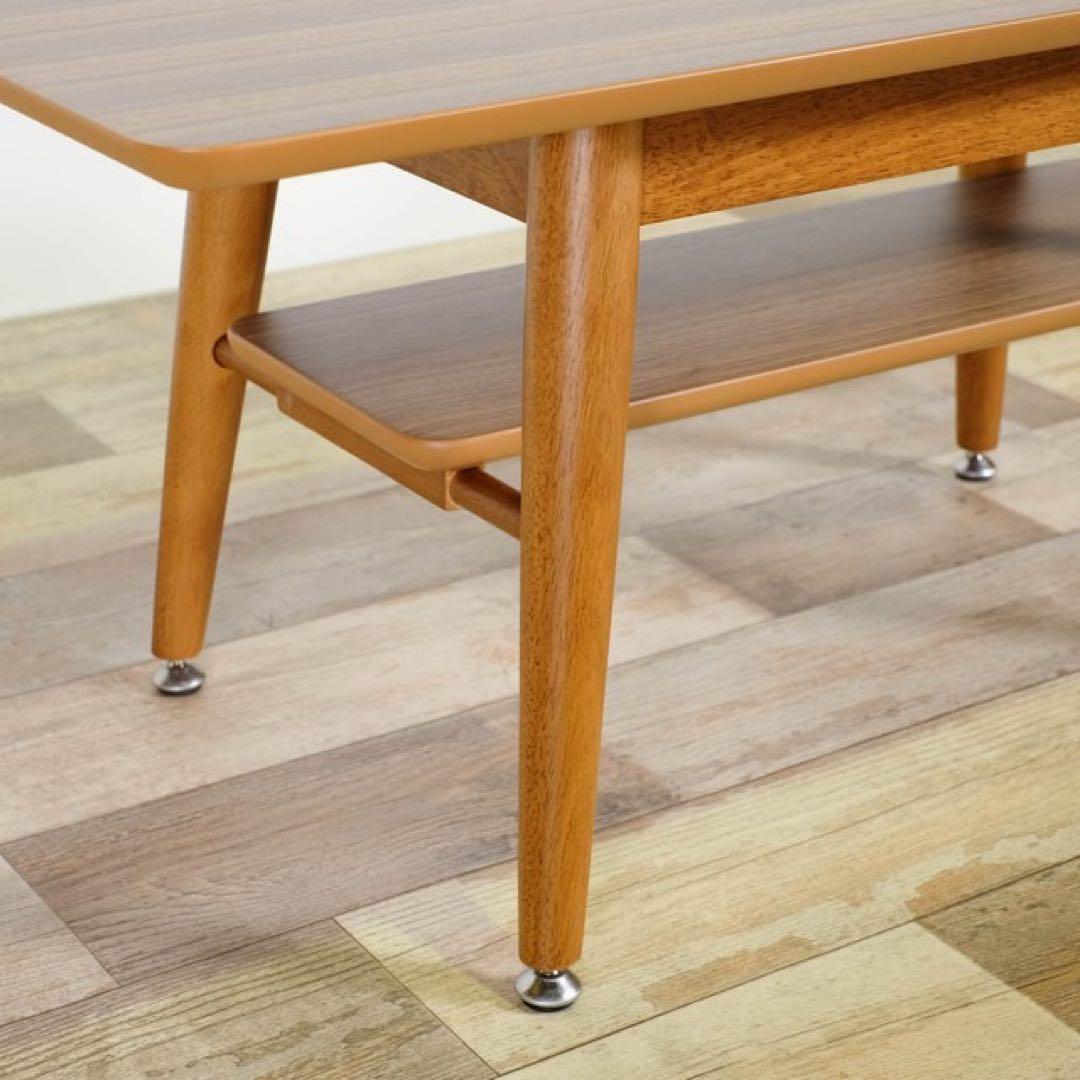 B 新品 ウォールナット 伸長式 ローテーブル S 折り畳み 伸縮 座卓 机