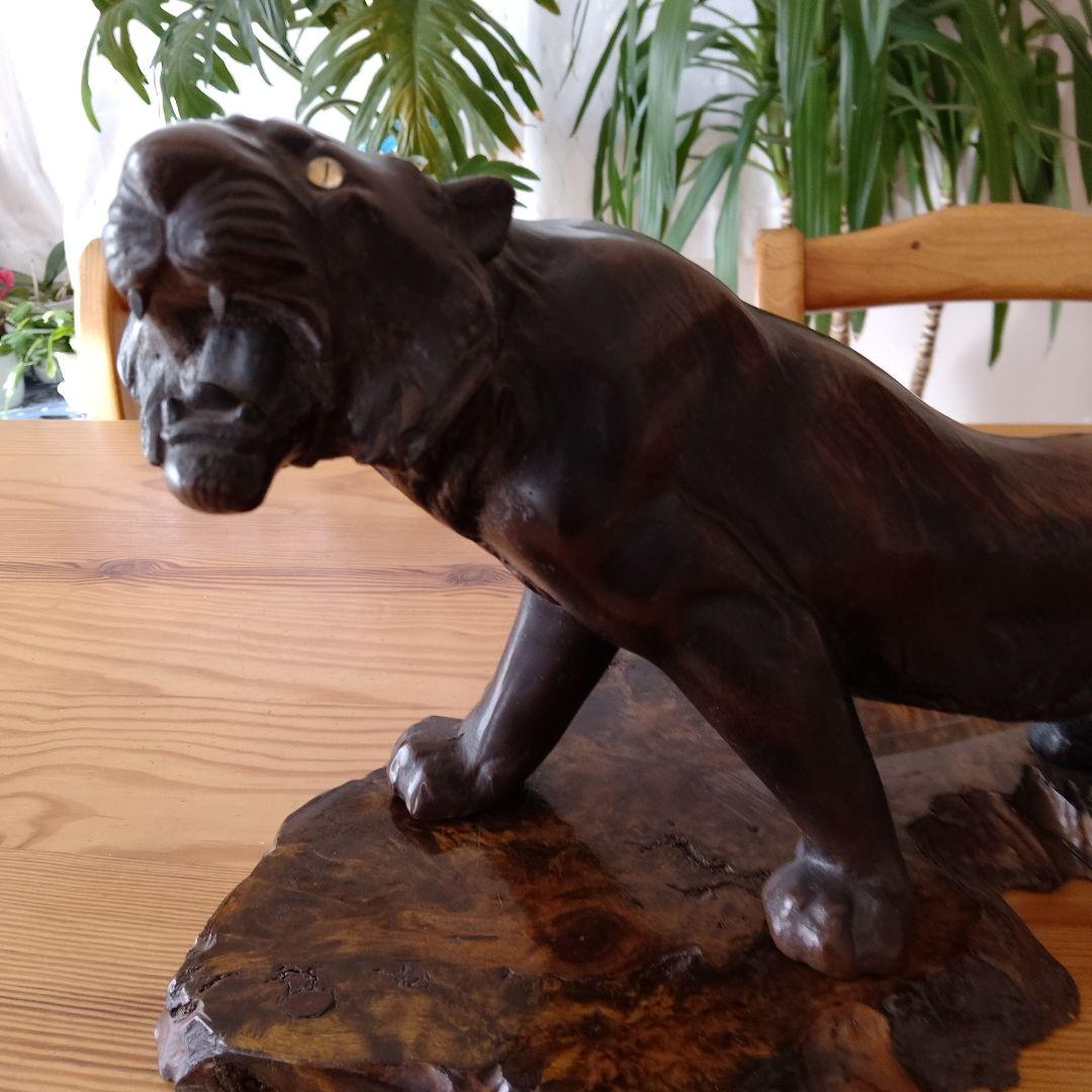 金属製 黒豹 置物 大型 60cm 6.5kg