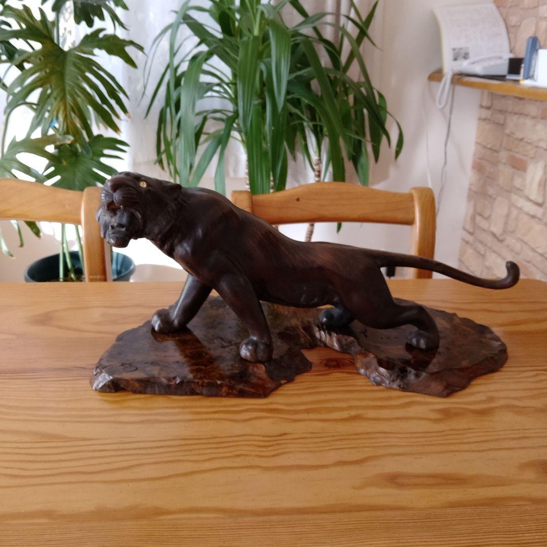 金属製 黒豹 置物 大型 60cm 6.5kg