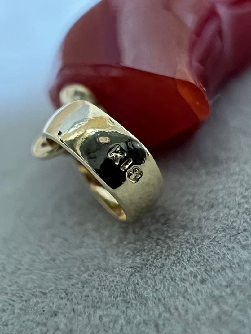 【極上の純国産☆】天然　血赤サンゴ　高知県産　9.542ct k18ペンダント