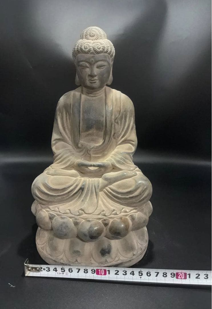 仏教　石仏 如来 細工彫刻 釈迦 縁起物 お釈迦様 釈迦如来 石彫仏像