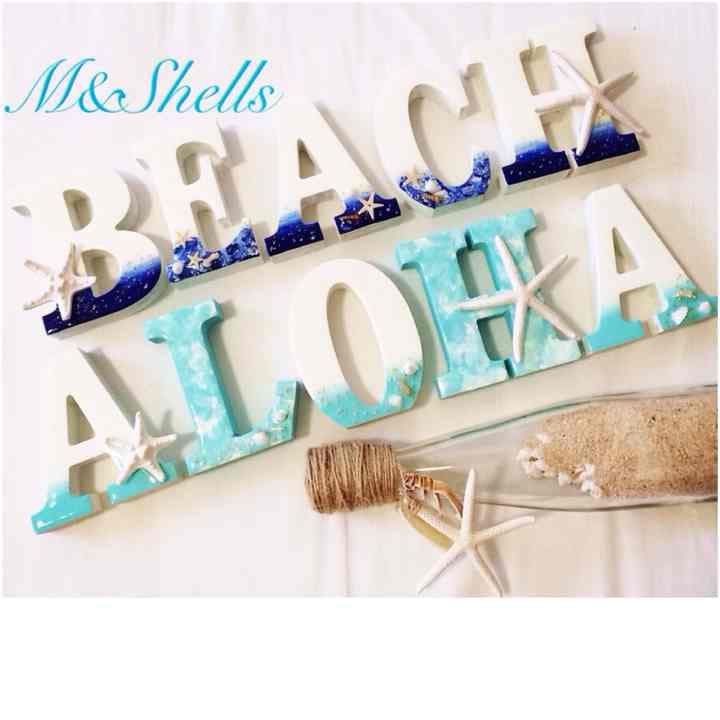 オーダー制 オブジェ ハワイアン雑貨 アルファベットオブジェ スターフィッシュ
