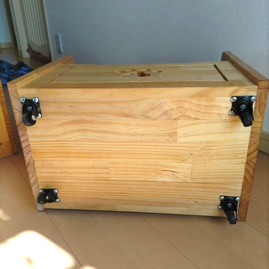 カントリー家具　物入れ　キャスター付き　ボックス　足跡