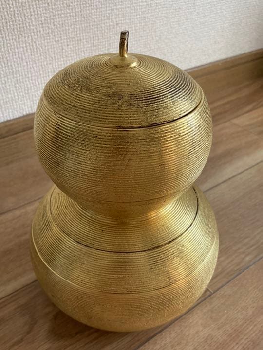 瓢箪型 四段重 金彩 漆器 菓子器 重箱 弁当箱 蓋物 ひょうたん  正月