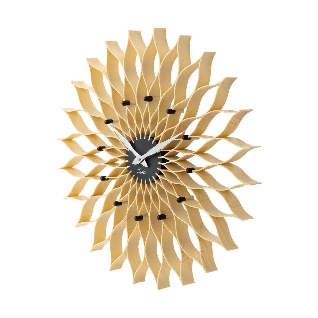 【美品】Francfranc フラワー 壁掛け時計 おしゃれ お花