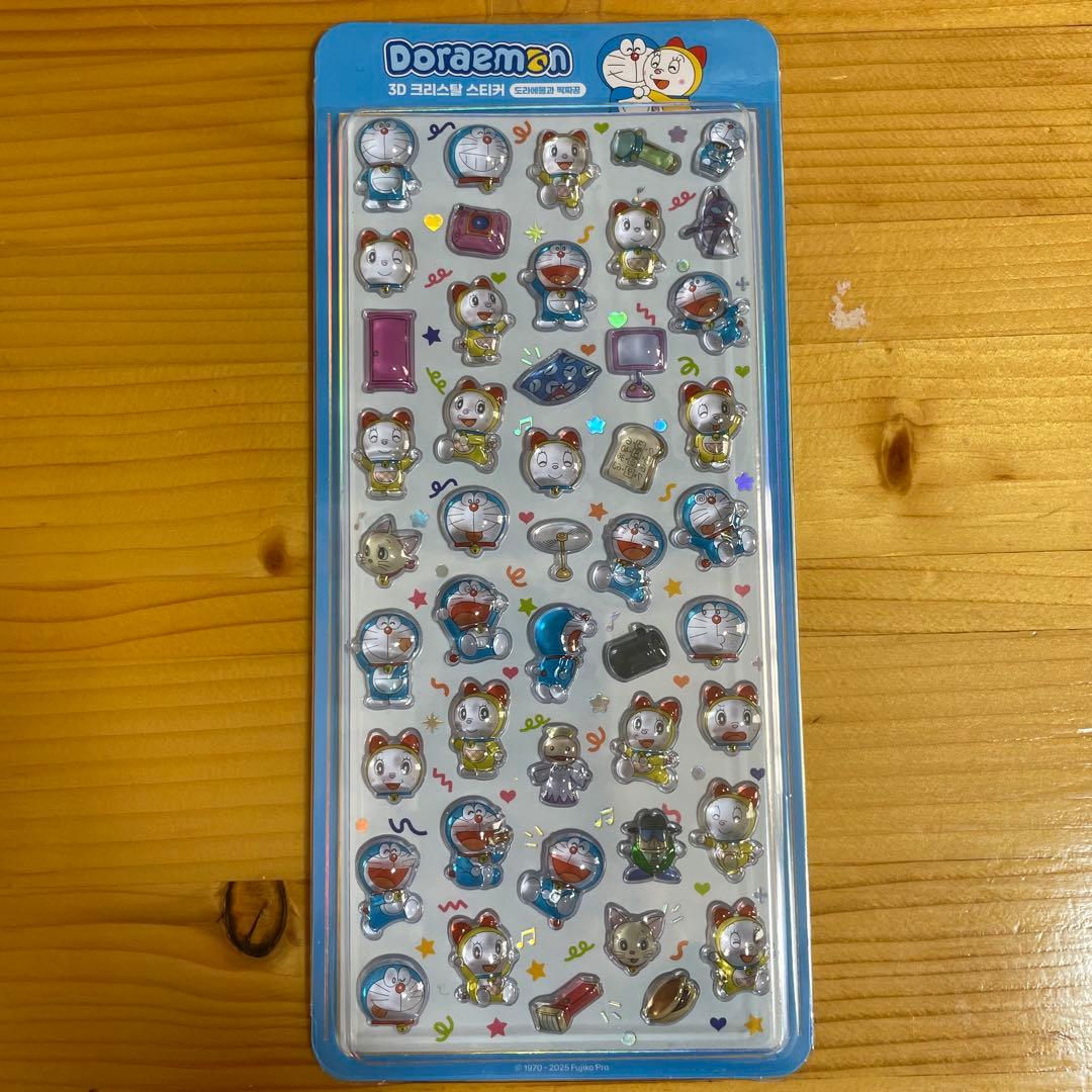 正規品】 韓国限定シール ドラえもん ボンボンドロップシール 青