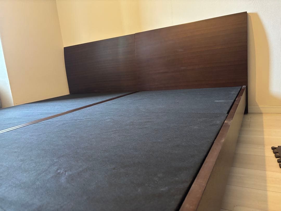 熊熊ダークブラウン シングルベッドフレーム　2点　バラ売り可