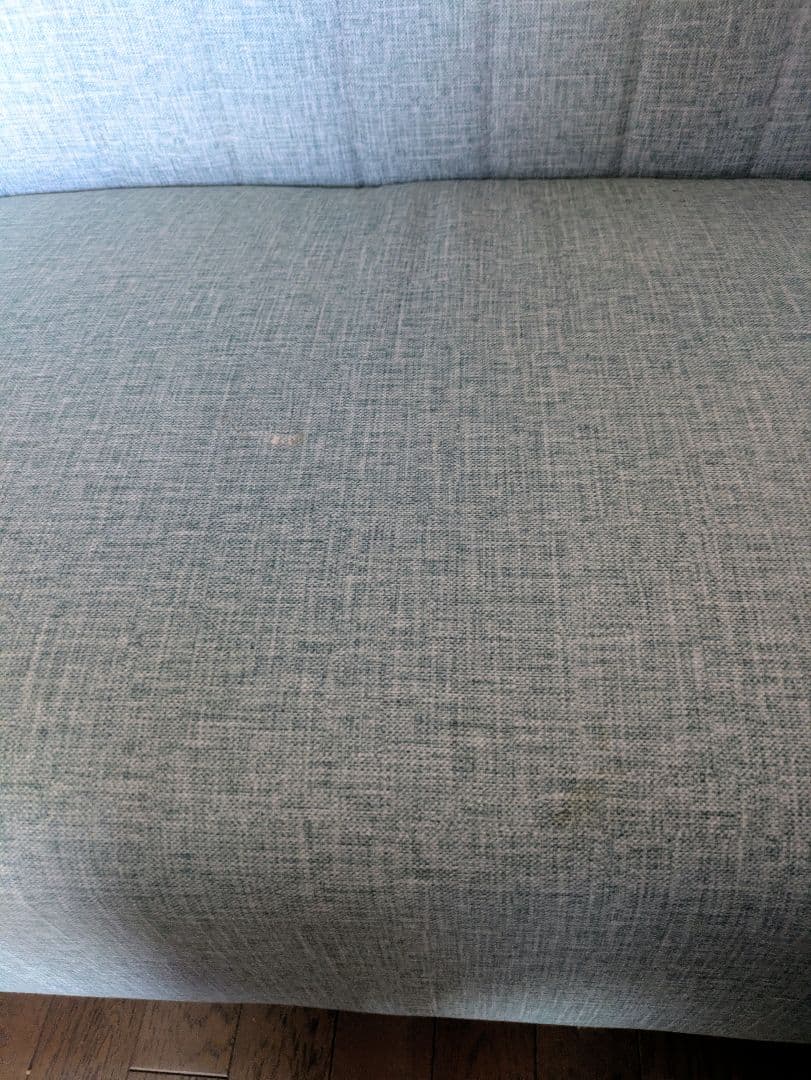 水色片肘ソファ(二人掛け)