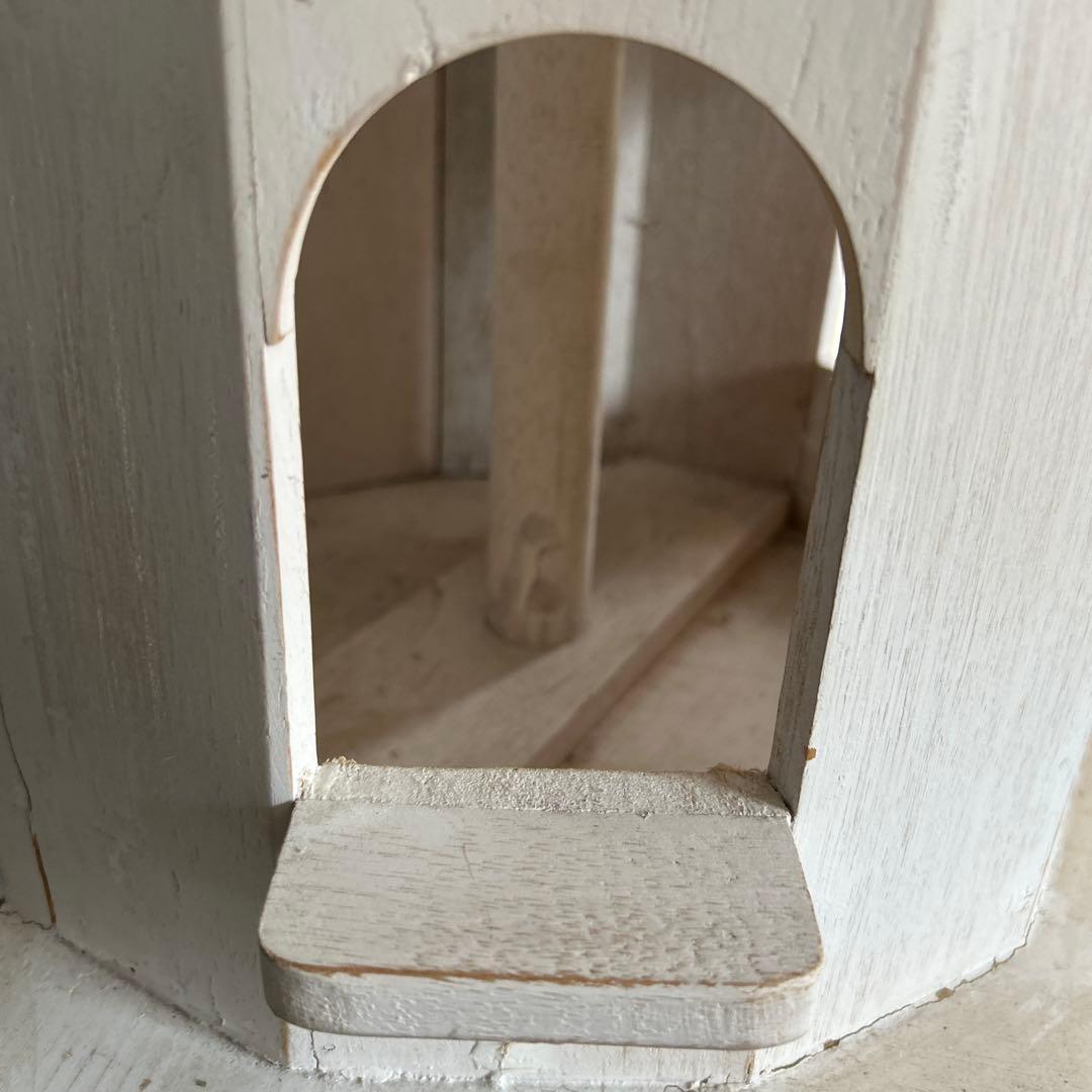 可愛い家型インテリア置物 ブリキ屋根　グリーン