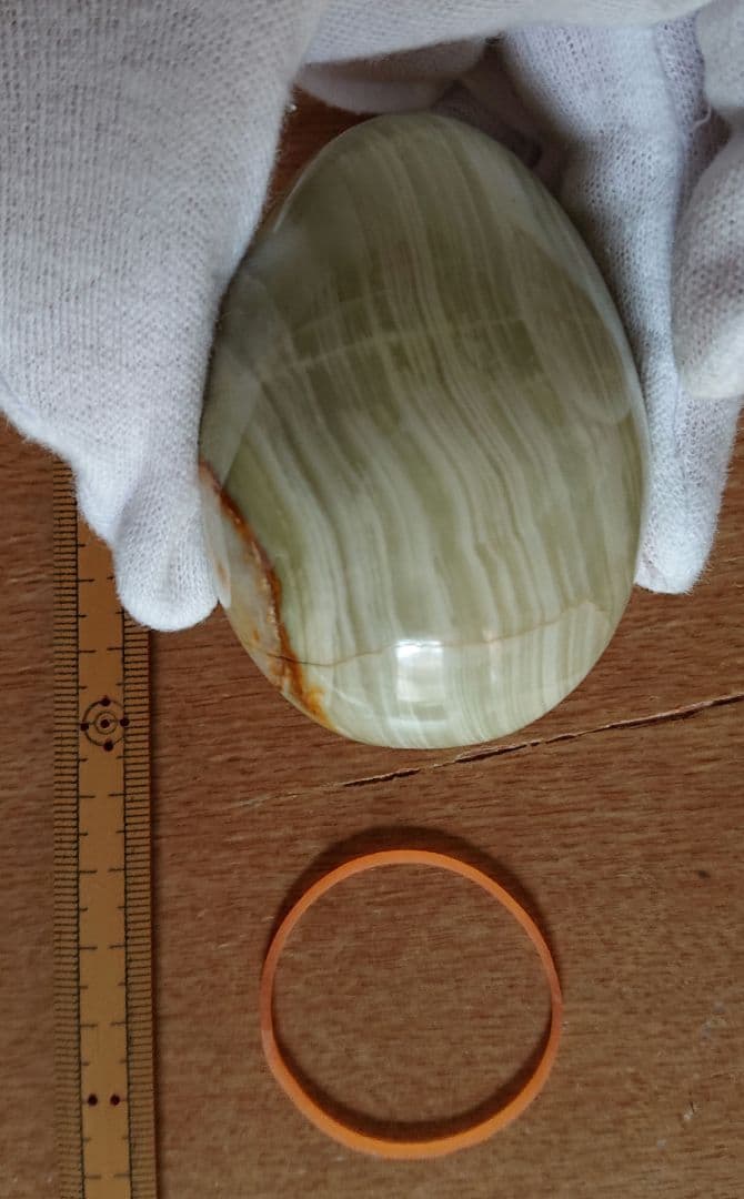 縞瑪瑙 卵石 緑 striped agate