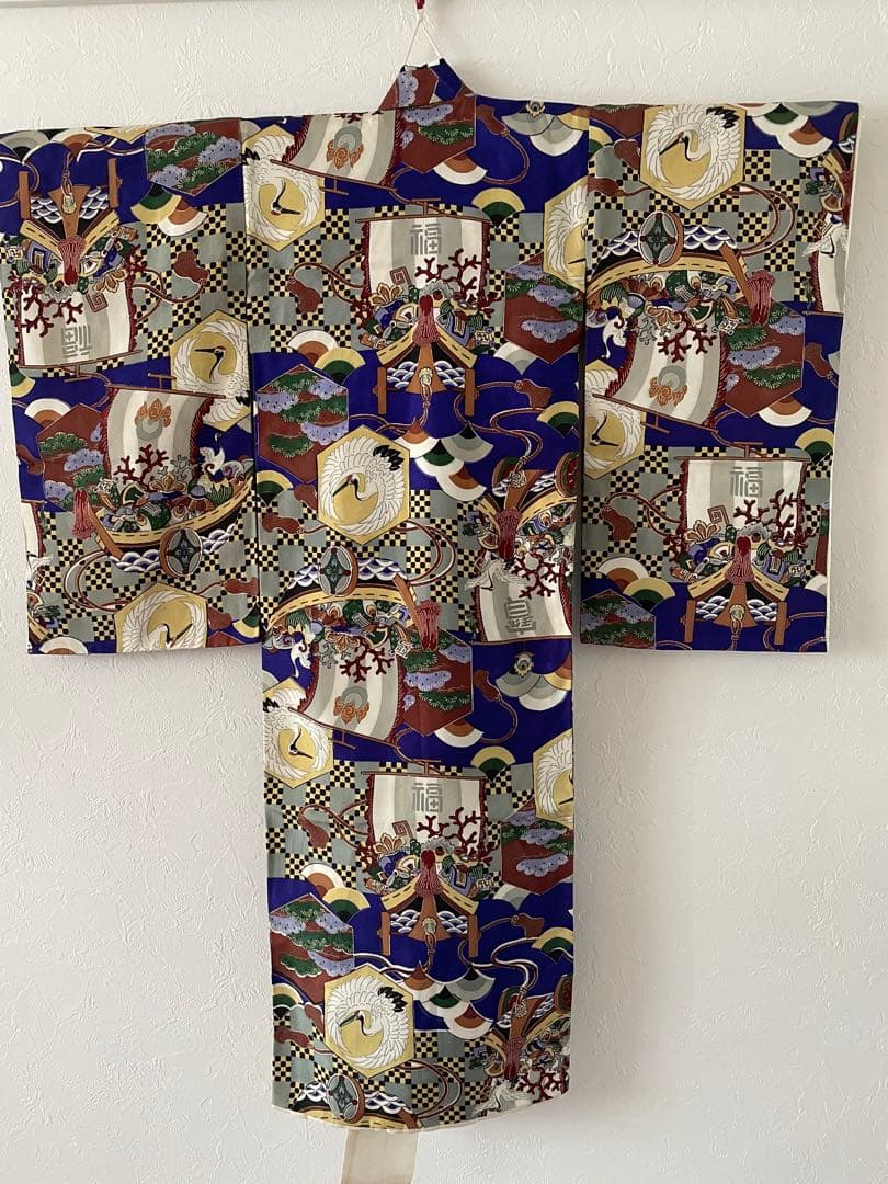 美品　七五三　3歳　4歳　男の子　アンティークお着物セット　正絹総絞りの被布