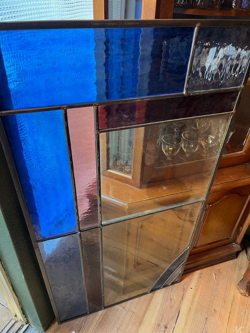 引き取り限定 ステンドグラス パネル 建具 窓 ステンドガラス アンティーク