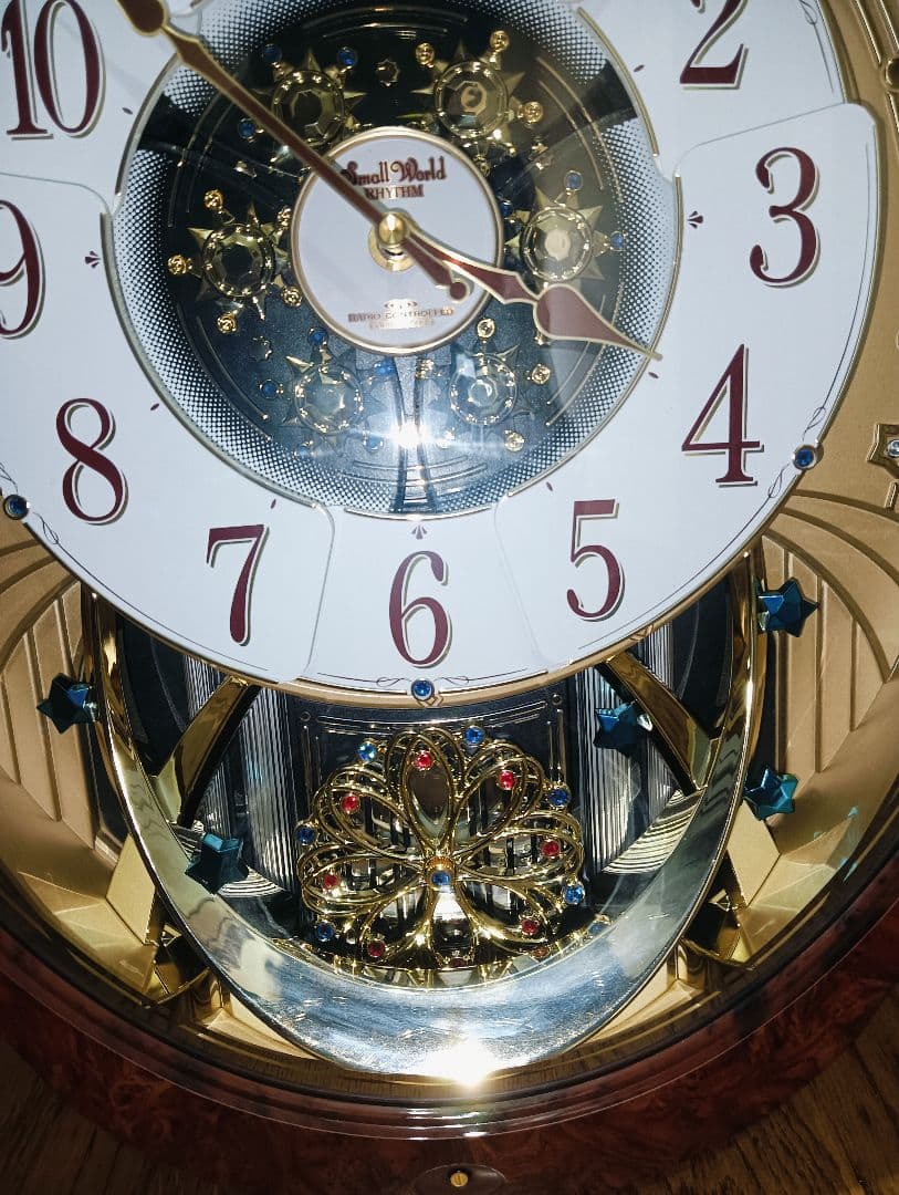 ⭕️極美品❗️リズム時計 電波カラクリ掛け時計 スモールワールドブルームGO