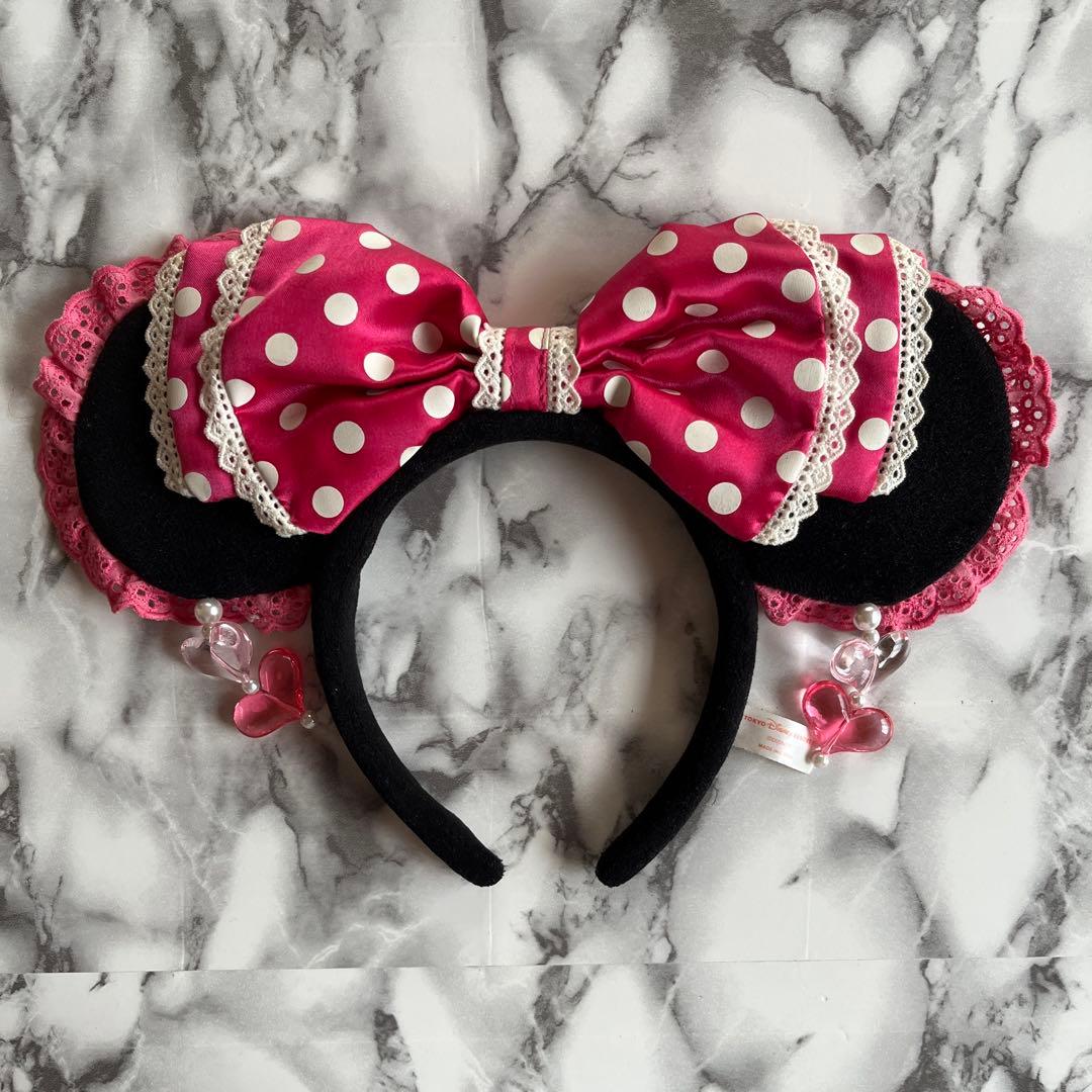 ミニーちゃん カチューシャ 水玉 イヤリング りぼん ピンク - メルカリ
