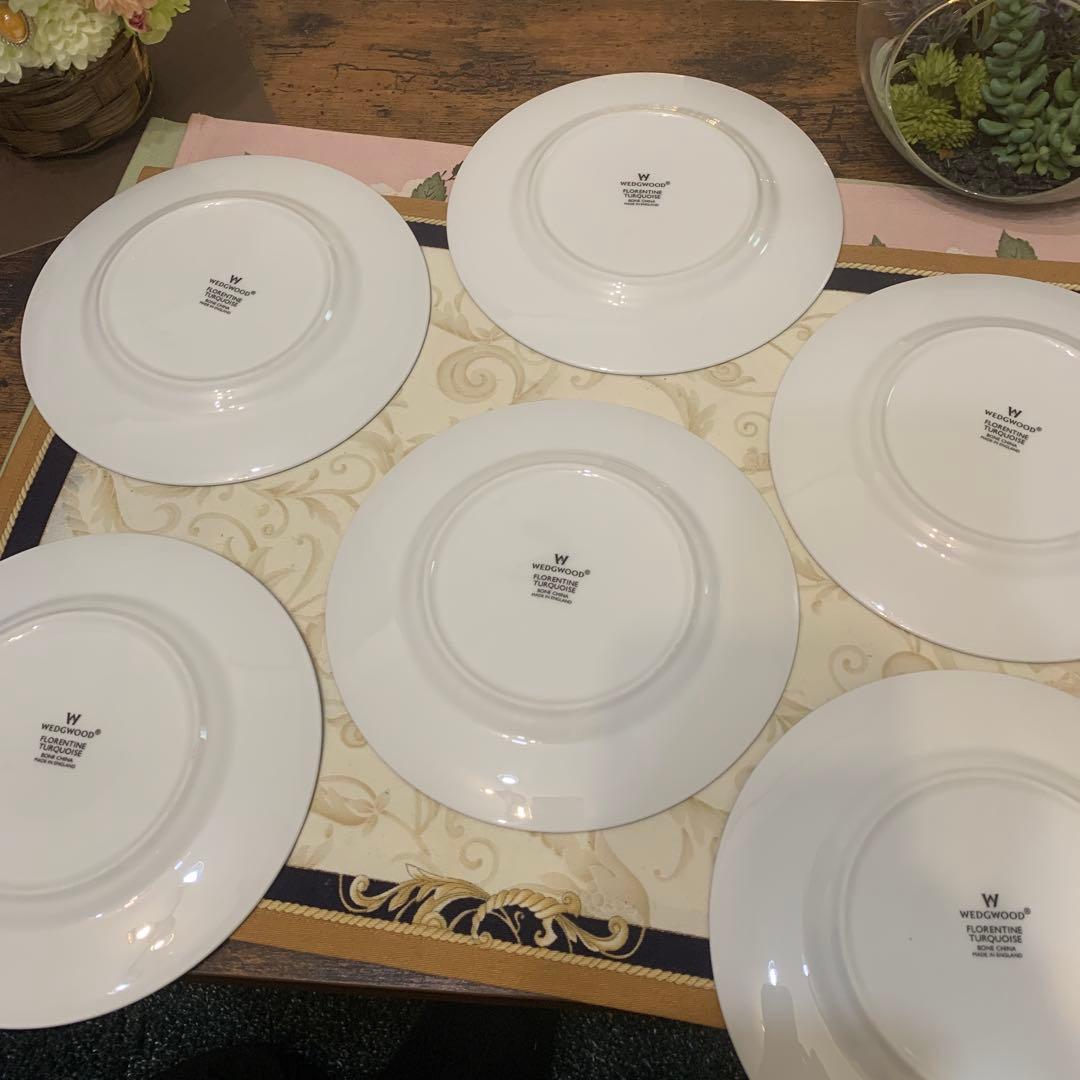 ウェッジウッド フロレンティーン　ターコイズ　17.5cmケーキプレート6枚
