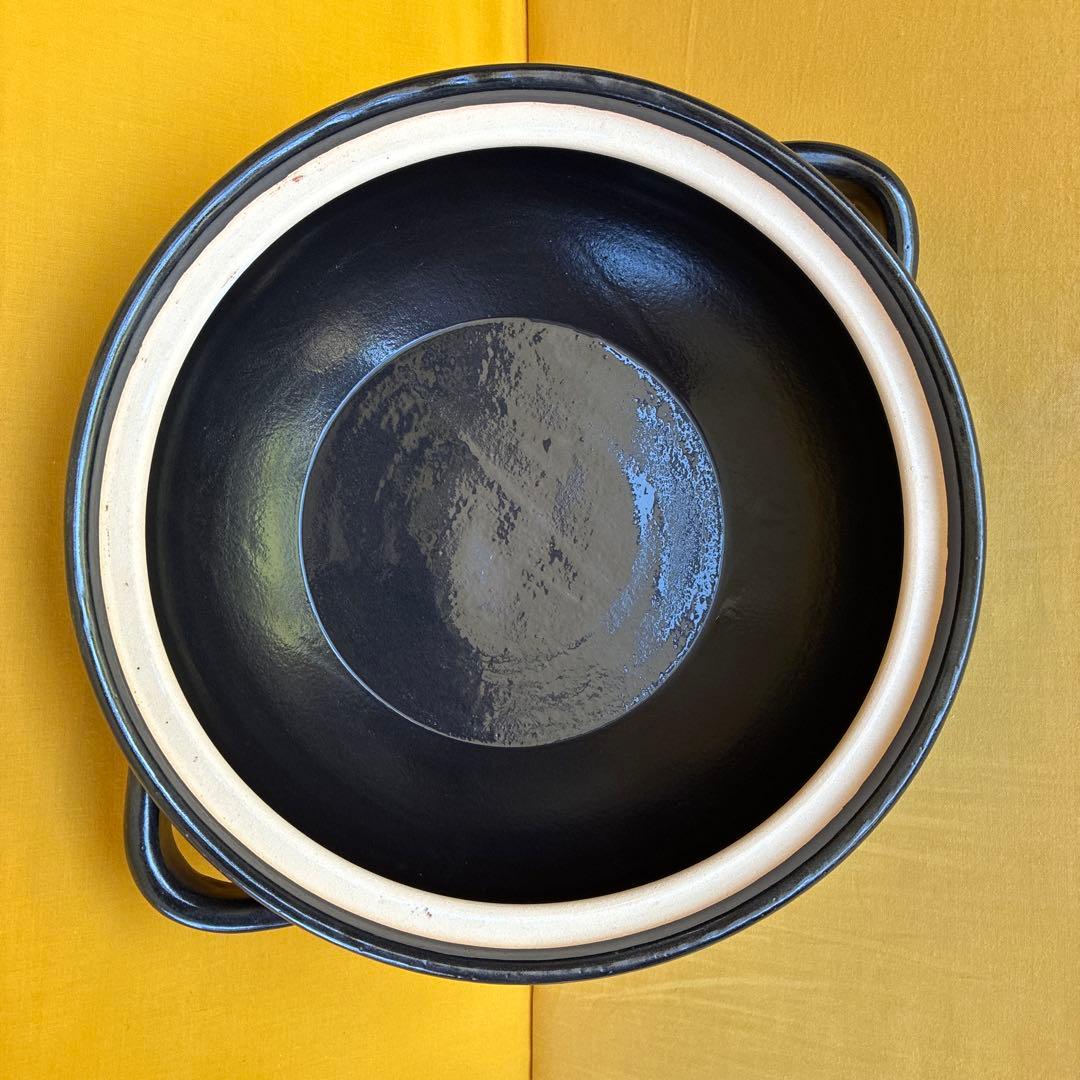 土鍋伊賀焼10.5号深鍋黒釉艶消