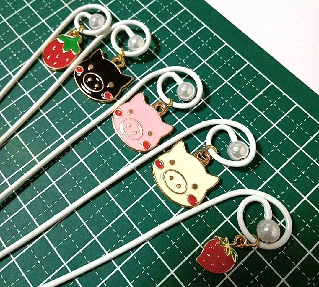 ガーデンピック☆ゆらゆらピック☆苺と3匹の子ぶた☆5本☆ガーデニング雑貨☆多肉植