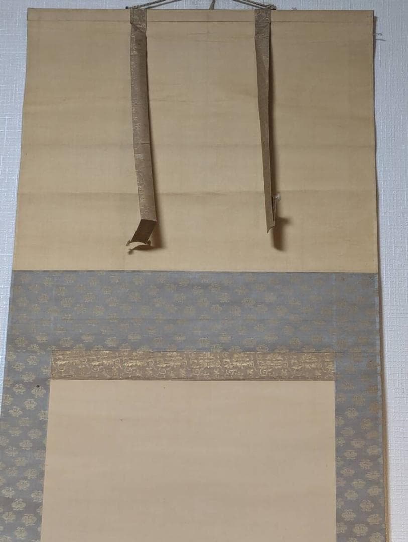 【真作】掛軸　松元楓湖　桜下武者図　日本画　武者絵掛軸　合箱入　U140