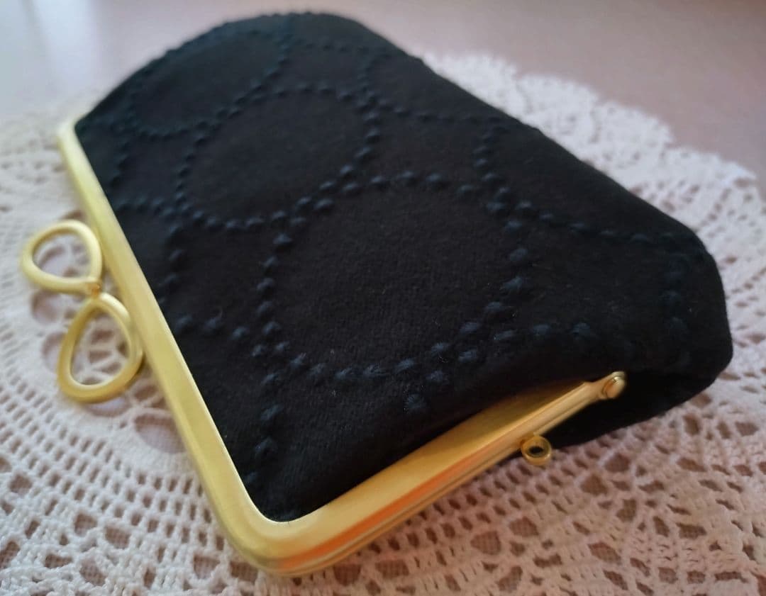 1256 ミナペルホネン dop tambourine 親子がま口 長財布