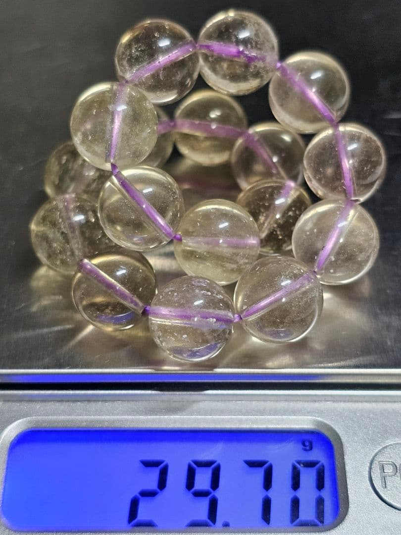 11.6ミリ⭐希少⭐パープルリビアングラスブレスレット