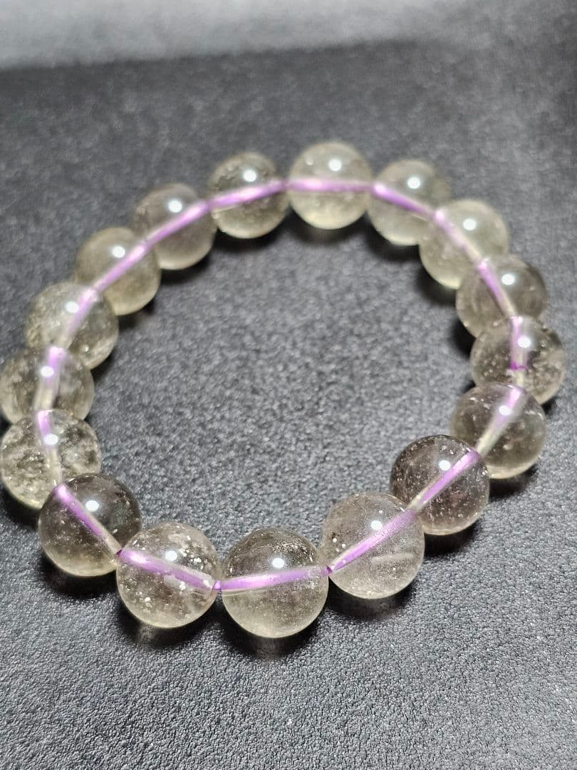 11.6ミリ⭐希少⭐パープルリビアングラスブレスレット