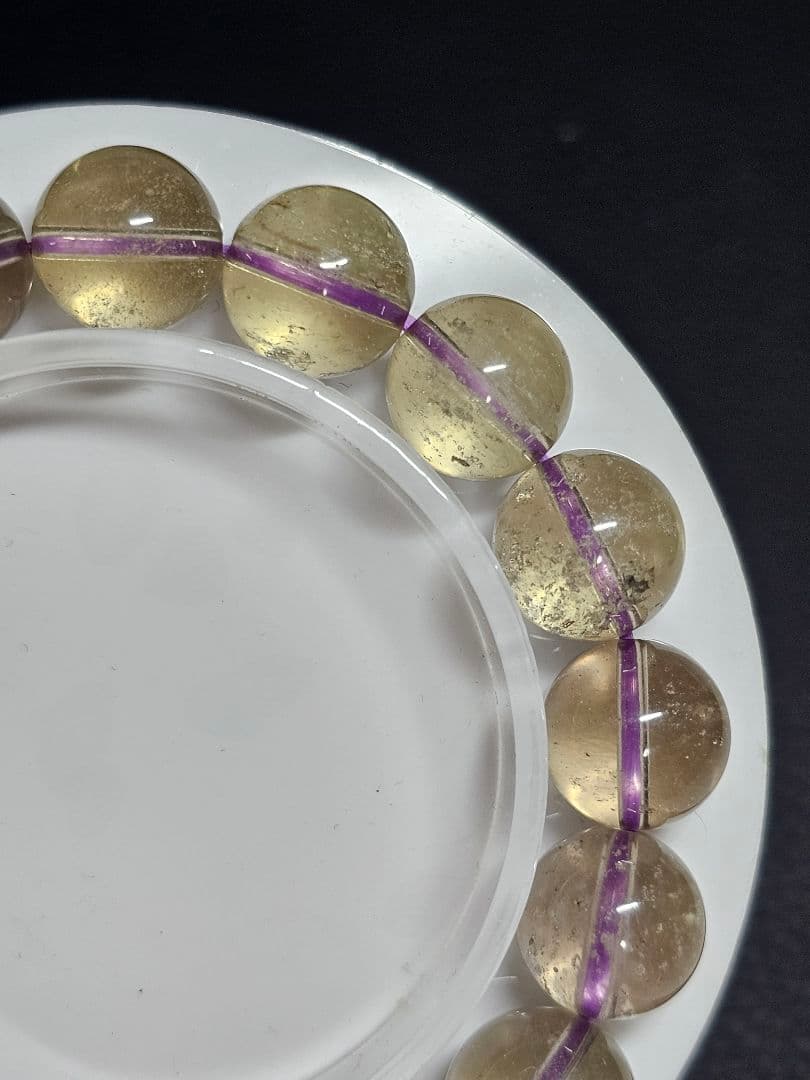11.6ミリ⭐希少⭐パープルリビアングラスブレスレット