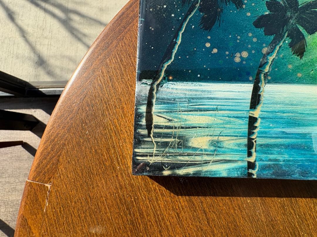 ☆激レア☆ スプレーアートエデン レジンアート原画 サンセット 手書きサイン入り