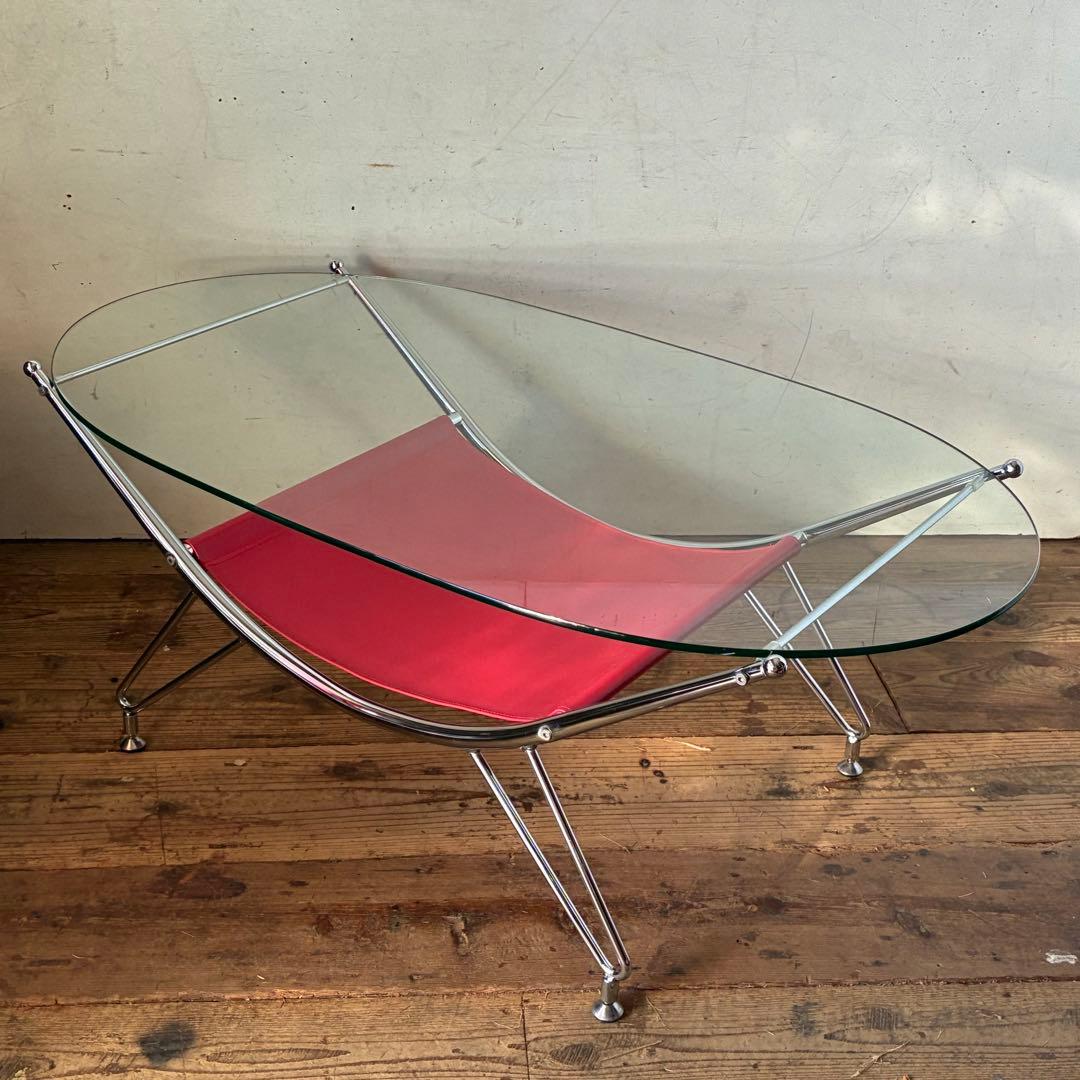 80’s-90’s ポストモダン ガラスセンターテーブル