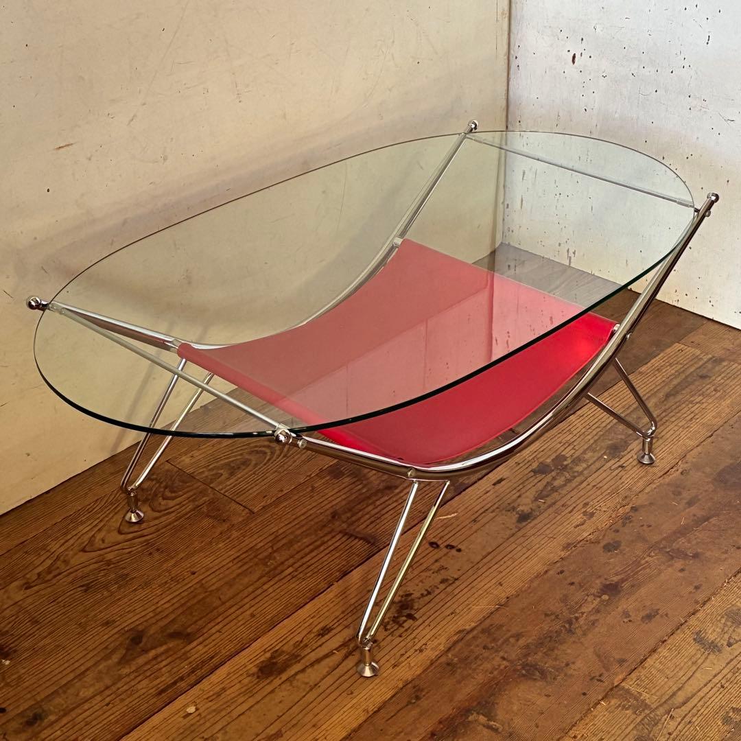 80’s-90’s ポストモダン ガラスセンターテーブル