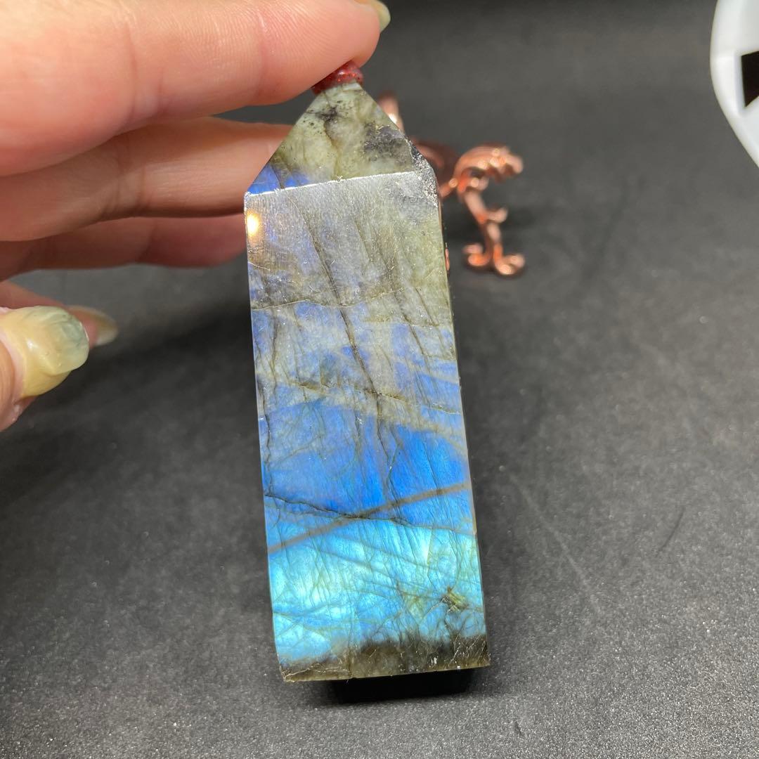 画像追加　極上シラー  プリズム　ラブラドライト タワー ポイント ブルーシラー