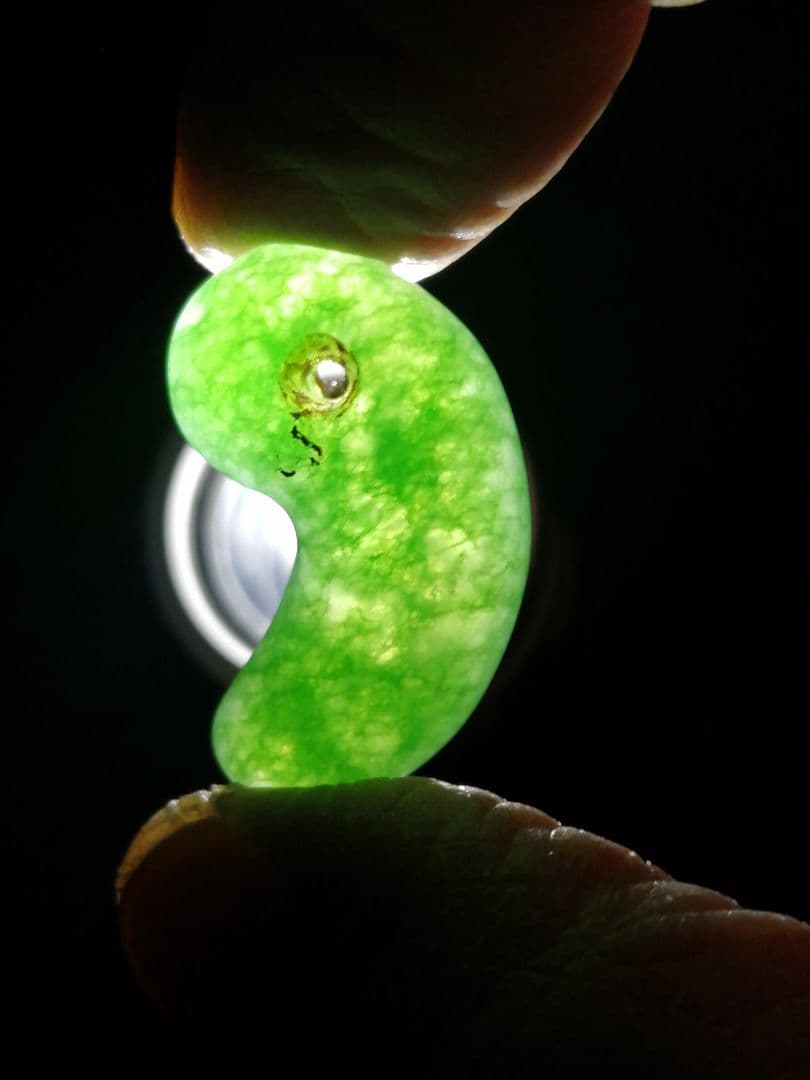 ☆【テン様専用】古墳期『琅玕翡翠勾玉』出土品。2.80cm 本物品 超ろう