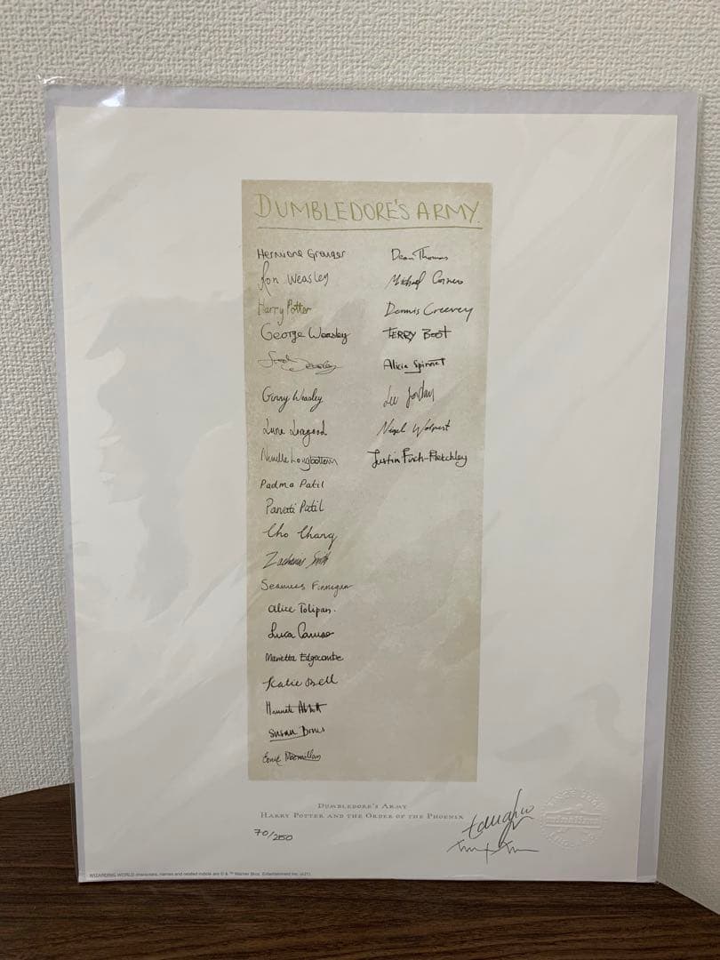 世界限定250枚】ミナリマ アートプリント ダンブルドア軍団 不死鳥の