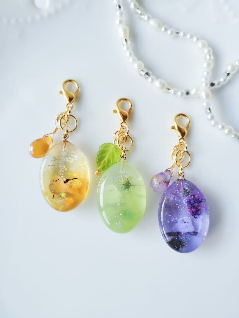 シマエナガのミニチャーム3個セット・ドリンクアソート〉