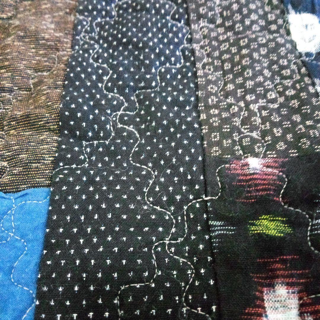 絣リメイク　パッチワーク柄　大判ラグ