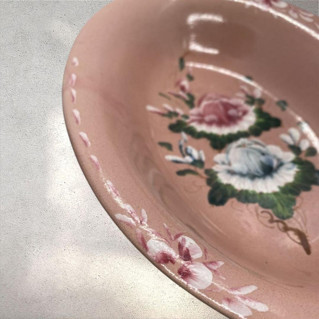 VNEM1-14-2) ベトナム ソンベ焼き 深皿 ピンク ナンセラミック - メルカリ